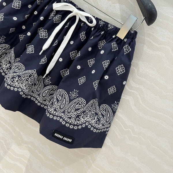 MIUMIU MIDNIGHT BLUE PLEATED MIDI SKIRT