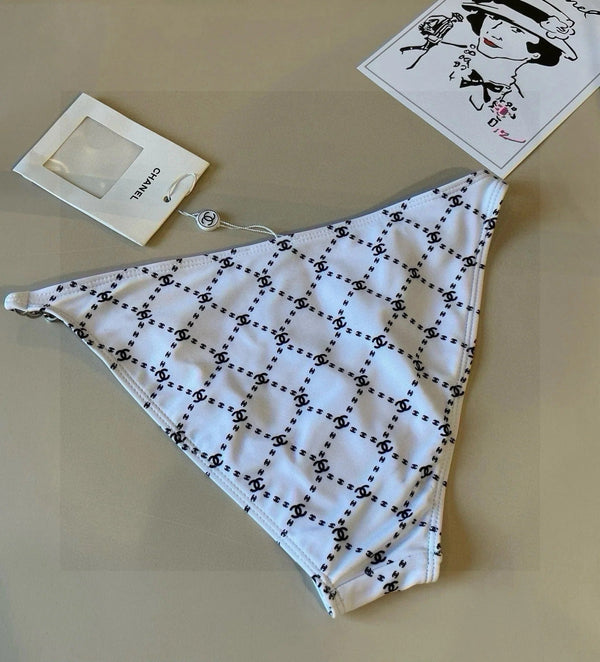 CC BIKINI SWIMSUIT SET IN BLACK AND WHITE PLAID 629231