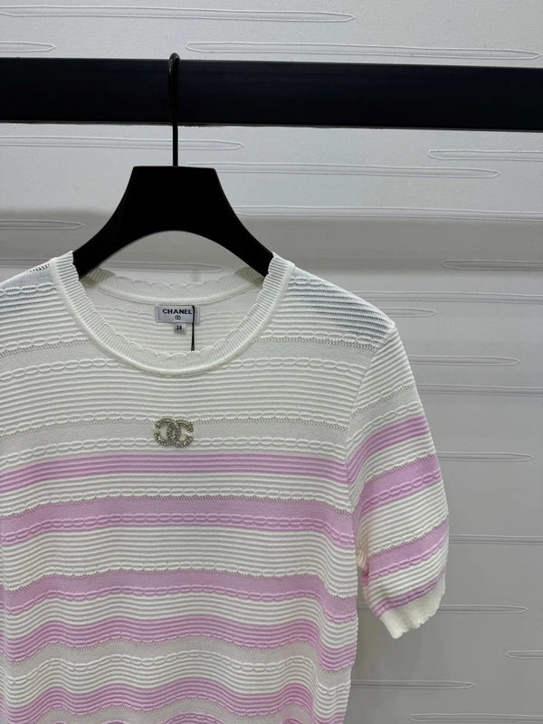 CHANEL SHORT-SLEEVE KNIT TOP 269464