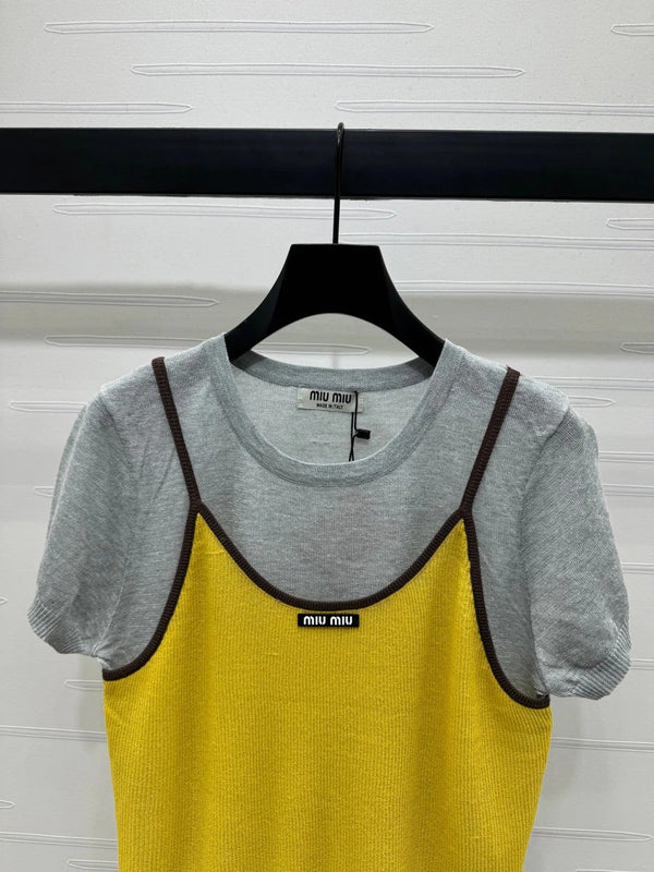 MIU 25S 2 PIECE KNITTED TOP WITH STRAPS 264132