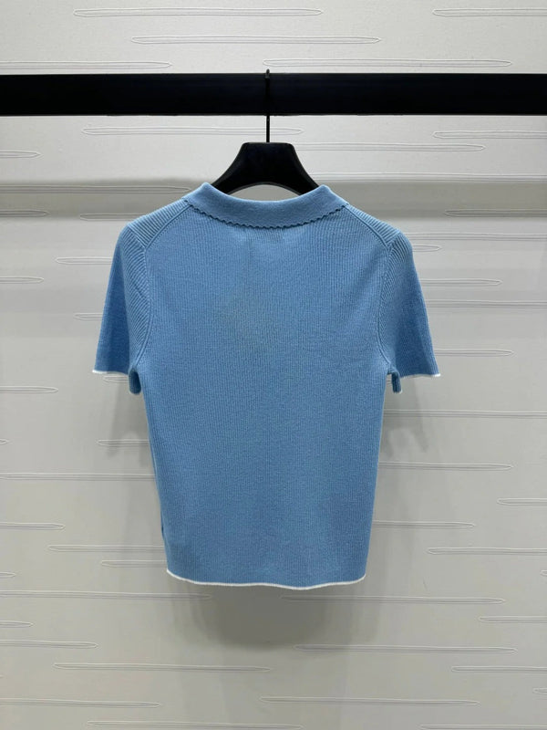 MIUMIU SHORT-SLEEVE KNIT POLO 269421
