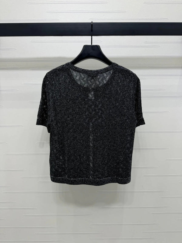 CHANEL SHORT-SLEEVE SEQUINNED KNIT CARDIGAN 269407