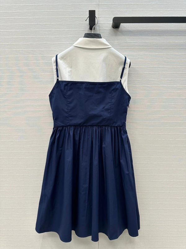 MIUMIU FAUX TWO-PIECE DRESS WITH STRAPS 268351