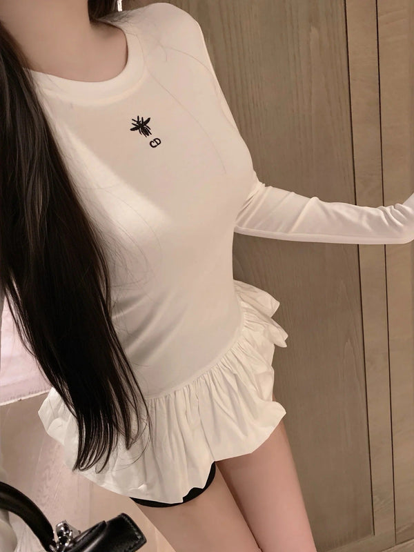 DIOR 25S LONG-SLEEVE PEPLUM T-SHIRT STYLE 185