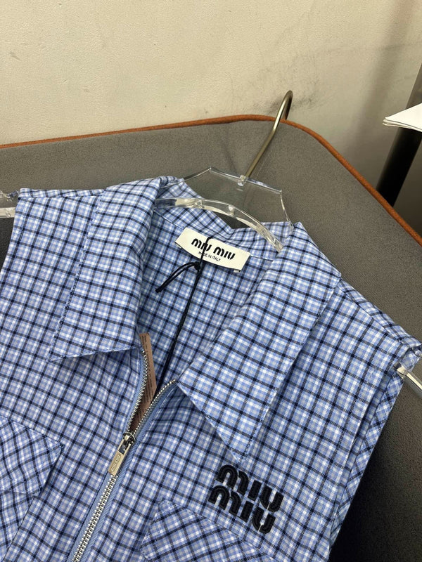 SLEEVELESS CHECKED DRESS WITH MATCHING BELT