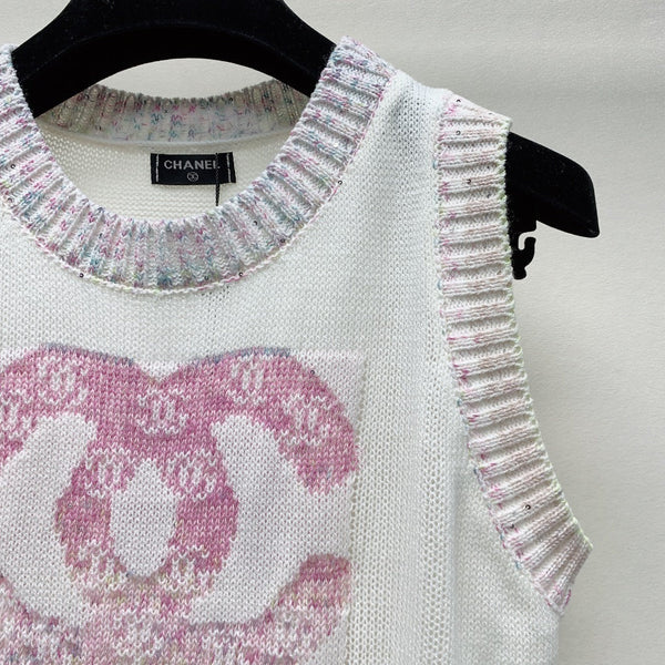 CC CREW NECK SLEEVELESS KNIT TOP 228214