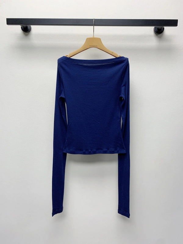 MIUMIU OFF-SHOULDER LOGO T-SHIRT 268133