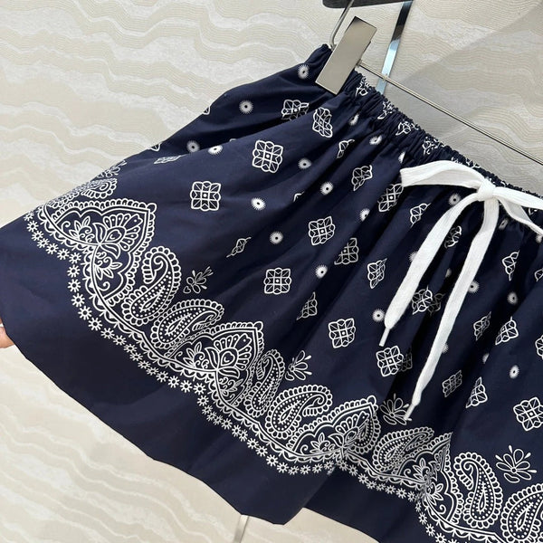 MIUMIU MIDNIGHT BLUE PLEATED MIDI SKIRT