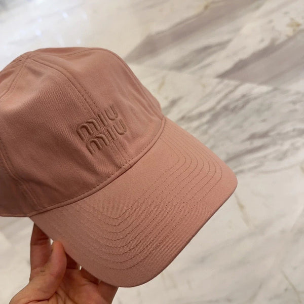 MM BASEBALL CAP IN MELON PINK FABRIC EMBROIDERED LOGO STYLE 4