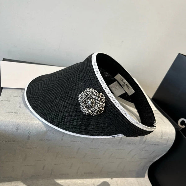 CC SUN HAT MODEM BLACK WITH FLOWER 673934