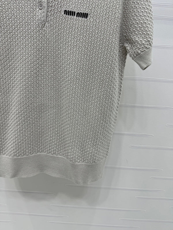 MIUMIU SHORT-SLEEVE KNIT POLO 269487