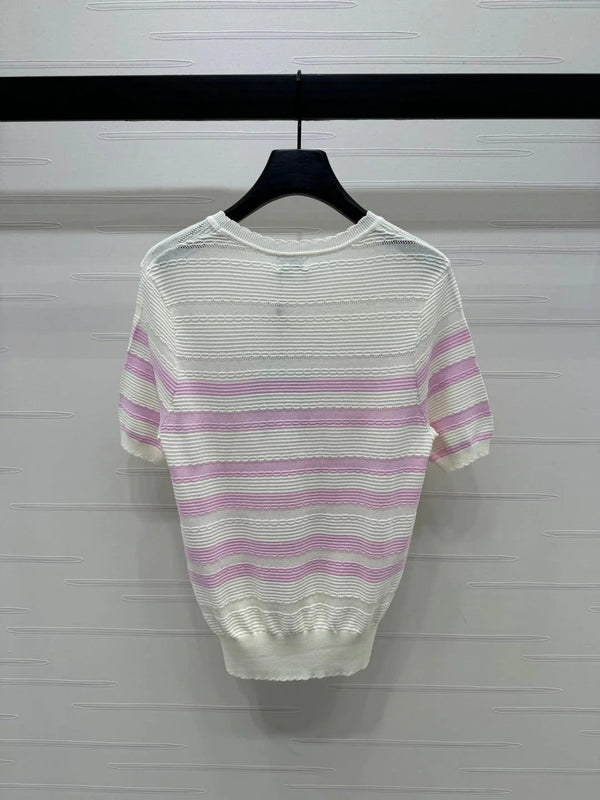 CHANEL SHORT-SLEEVE KNIT TOP 269464