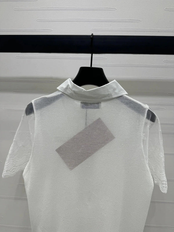 MIU 25SSEE THROUGH COLLAR SHIRT 264111