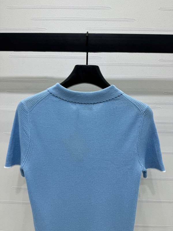 MIUMIU SHORT-SLEEVE KNIT POLO 269421
