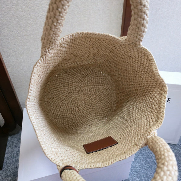 Celine Bag Triomphe 23 In Light Beige Raffia