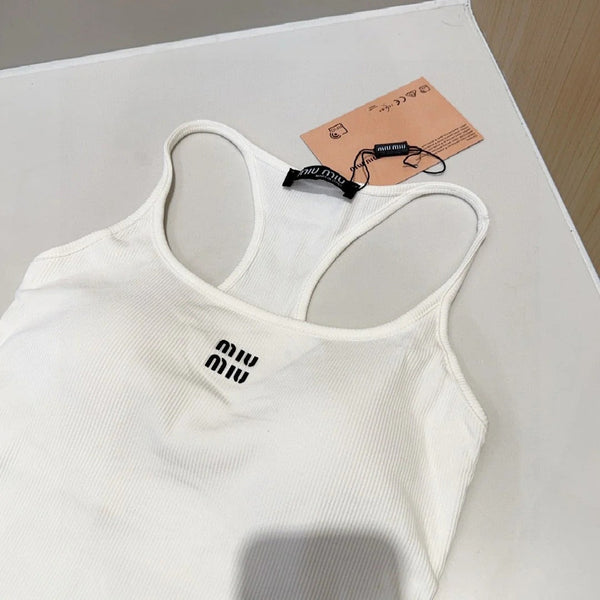 CAMISOLE 617513 IN WHITE COTTON RIBBED KNIT