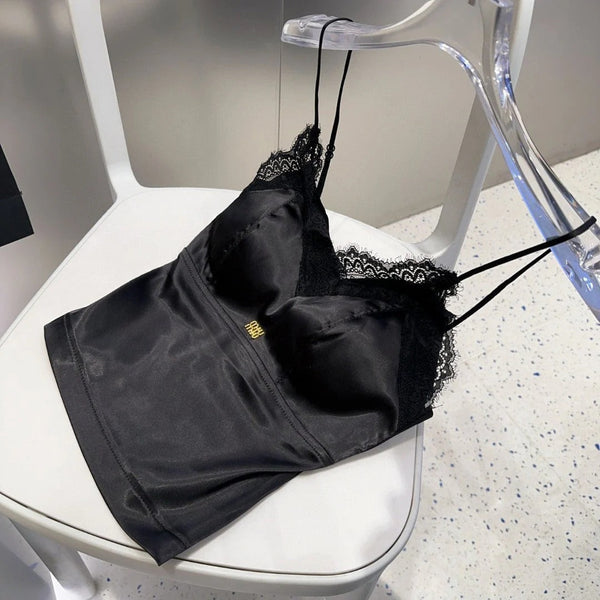 CAMISOLE 625969 IN BLACK SILK