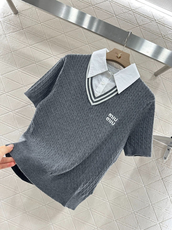 MIU 25S TWO PIECE KNIT JACKET 265538