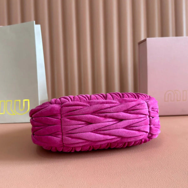 MIU MIU SUEDE HANDBAG 23 DEEP FUCHSIA