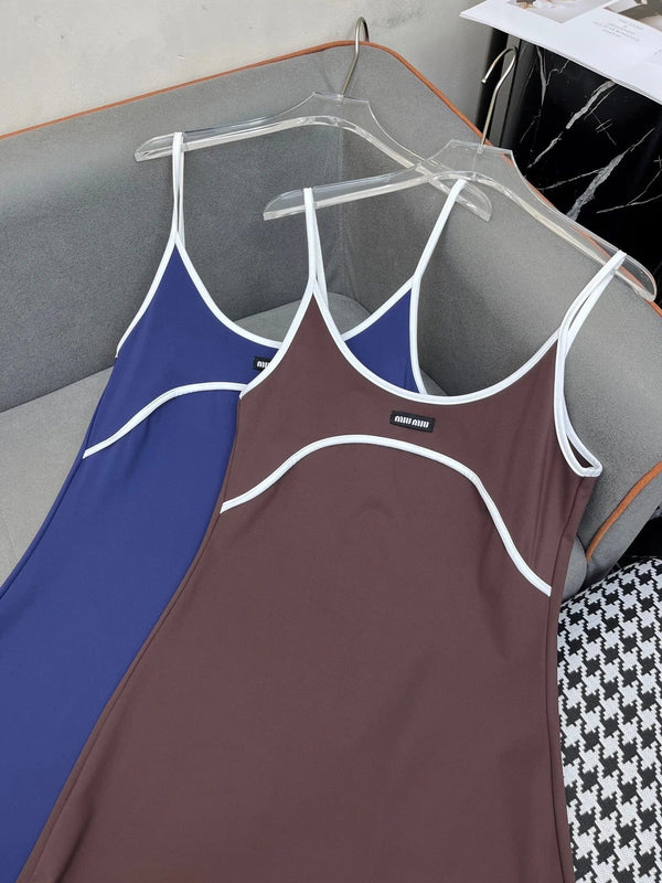 MIUMIU COTTON SPAGHETTI STRAP DRESS 269083