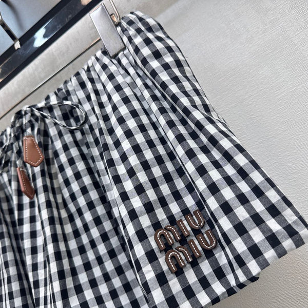 MIU 25S MINIGONNA A SCACCHI CON COULISSE 264707