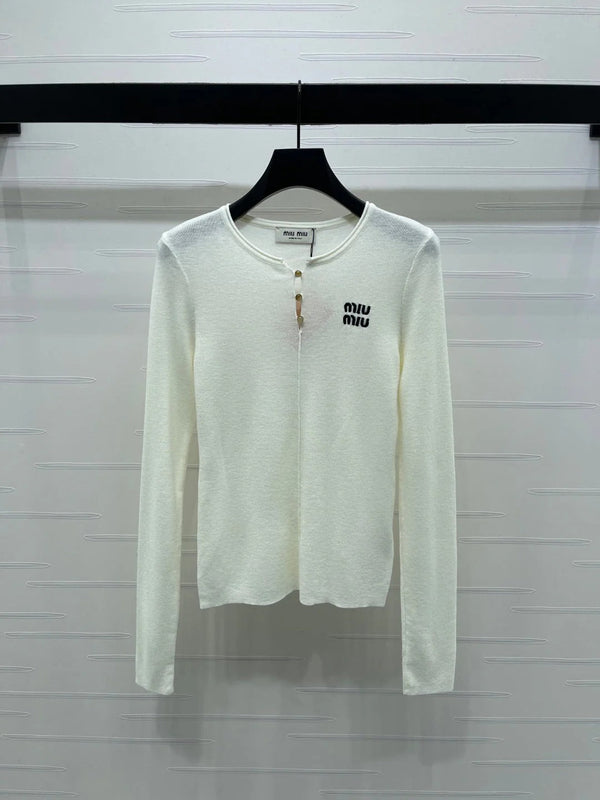 MIUMIU KNITTED LONG SLEEVE TOP STYLE 482