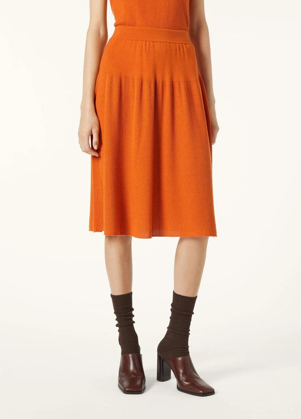 LP ORANGE KNIT MIDI SKIRT