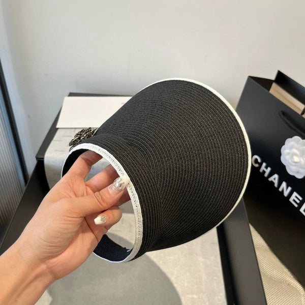 CC SUN HAT MODEM BLACK WITH FLOWER 673934