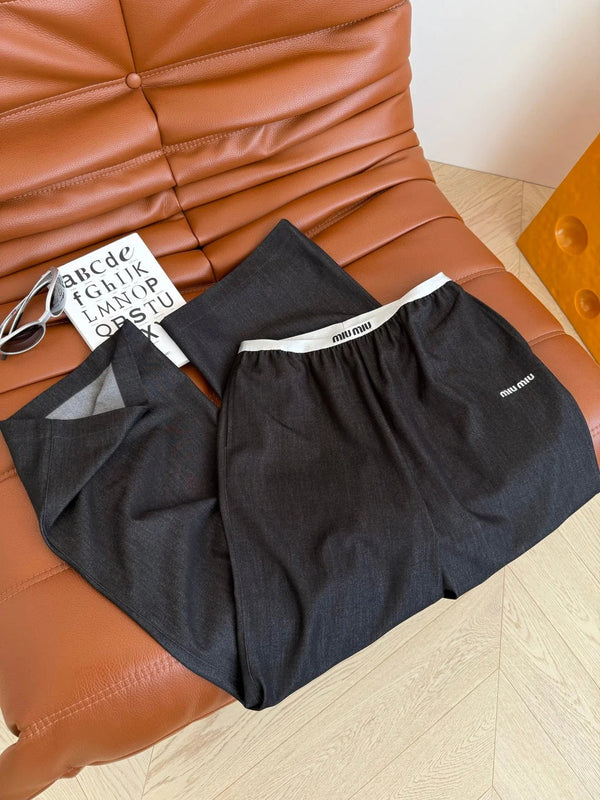 STRAIGHT PANTS 24 WITH NARROW WAIST DETAIL 265717