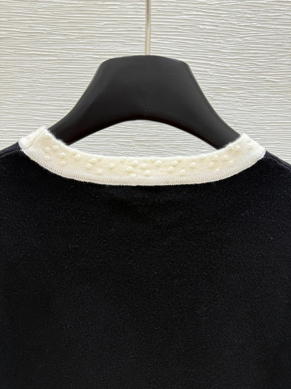 CC SHORT-SLEEVE CREW NECK KNIT TOP 267987