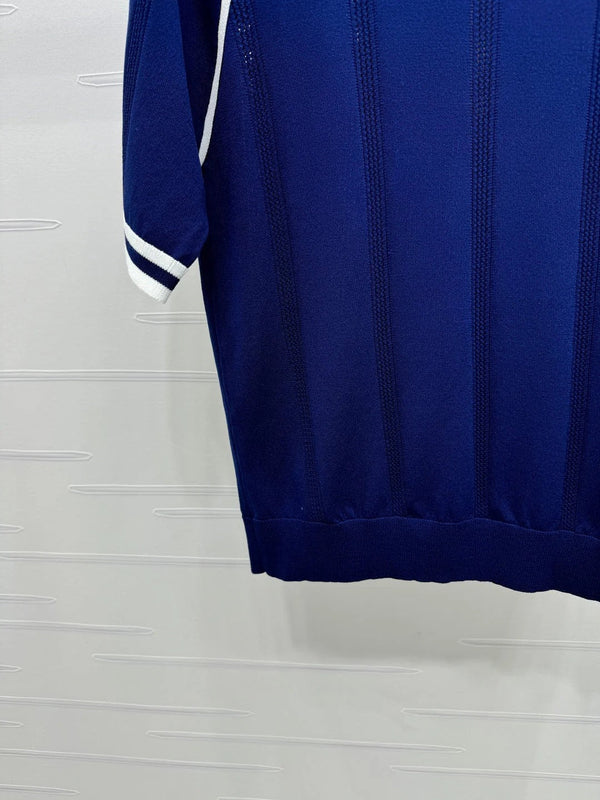 MIU 25S RAGLAN CREW NECK STRIPED KNIT SWEATER 264106