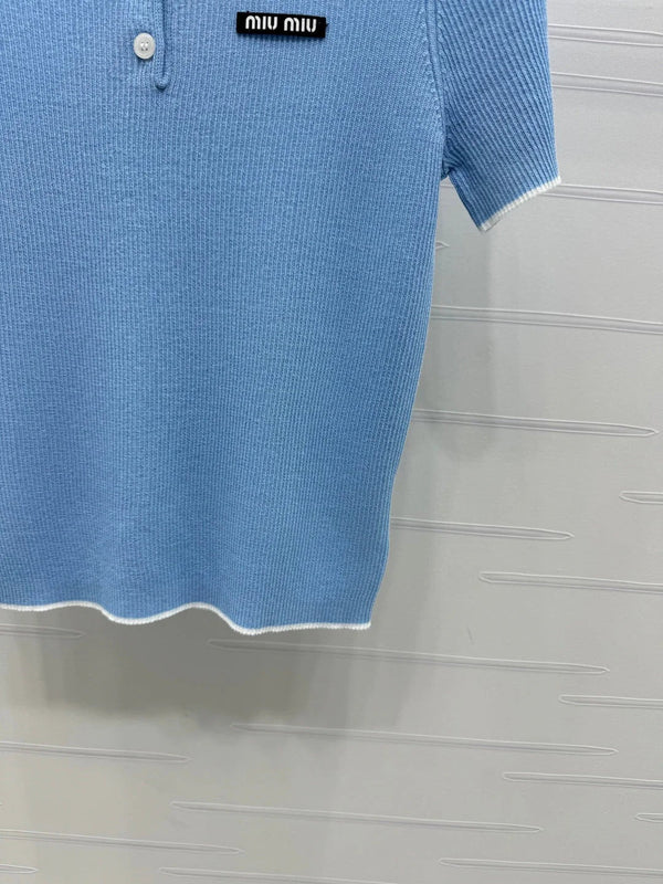 MIUMIU SHORT-SLEEVE KNIT POLO 269421