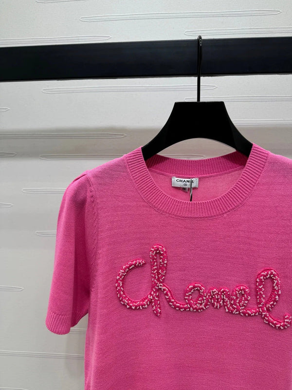 CHANEL SHORT-SLEEVE CREW NECK SWEATER 269418