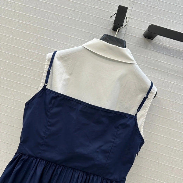 MIUMIU FAUX TWO-PIECE DRESS WITH STRAPS 268351