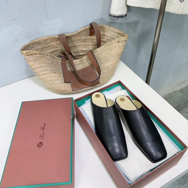 FLAT BUBBLE IN BLACK LAMBSKIN