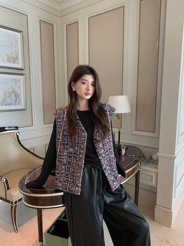 CHANEL 25S ROUND NECK TWEED VEST STYLE 152