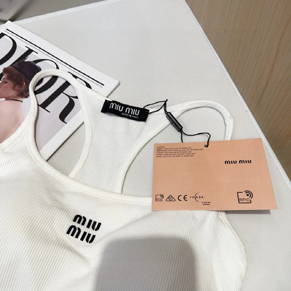 CAMISOLE 617513 IN WHITE COTTON RIBBED KNIT