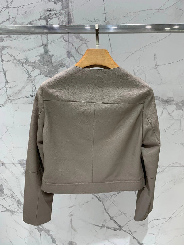 HERMES 25S LEATHER JACKET WITH LEATHER SHORTS