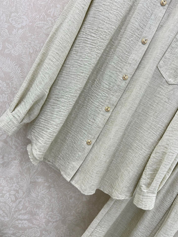 SET CAMICIA E PANTALONI A GAMBA LARGA CHANEL STILE 33