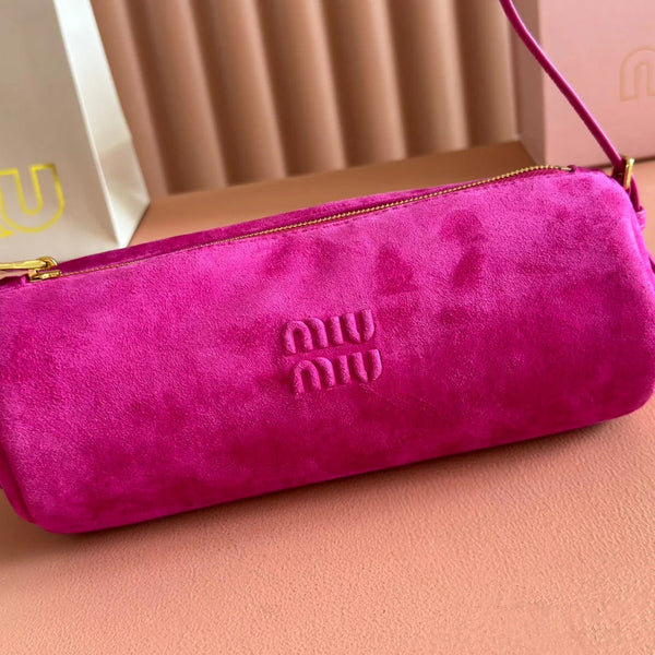 SUEDE BAG 22 FUCHSIA GOLD HARDWARE