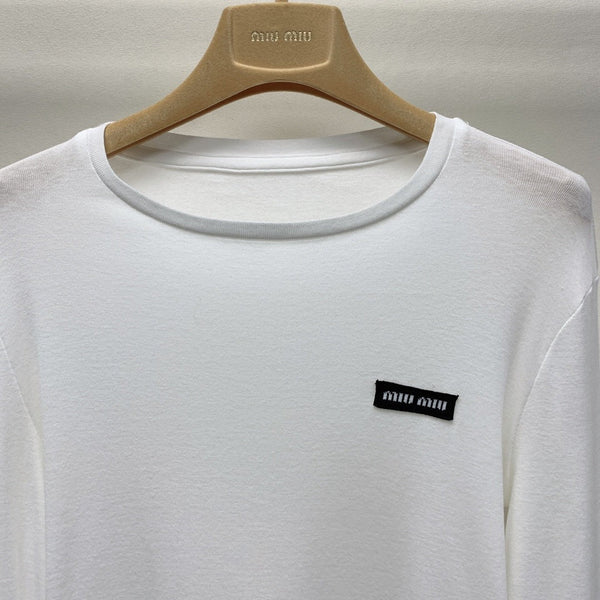 MIUMIU LIGHTWEIGHT BREATHABLE LACE TEE 268130