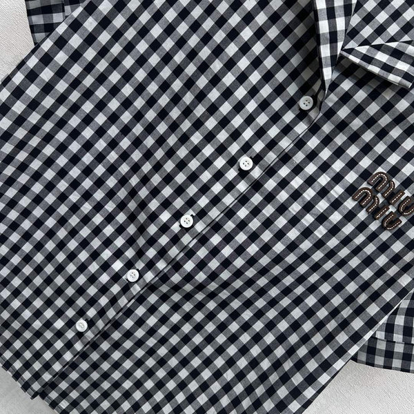 MIU 25S SHORT SLEEVE PLAID SHIRT 264708