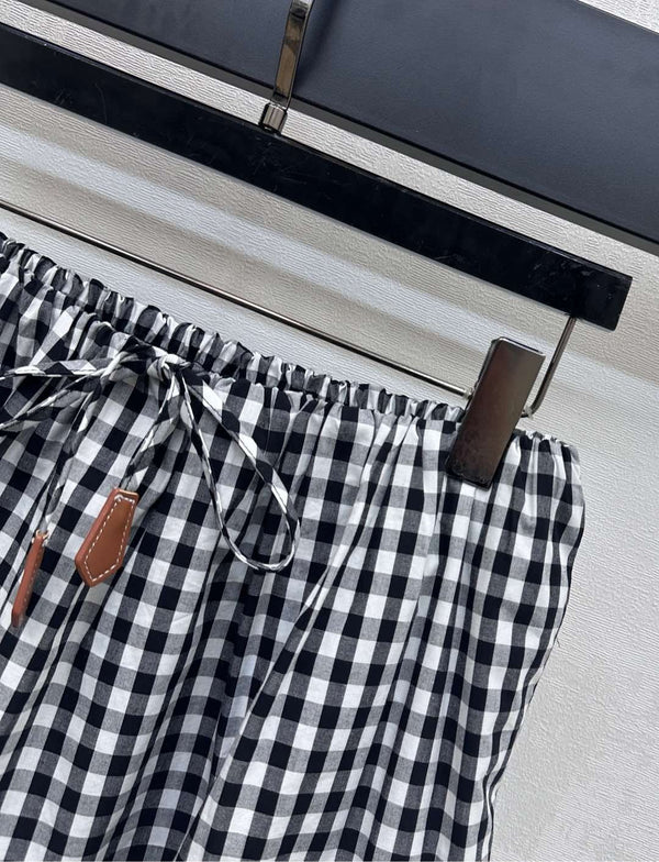 MIU 25S MINIGONNA A SCACCHI CON COULISSE 264707