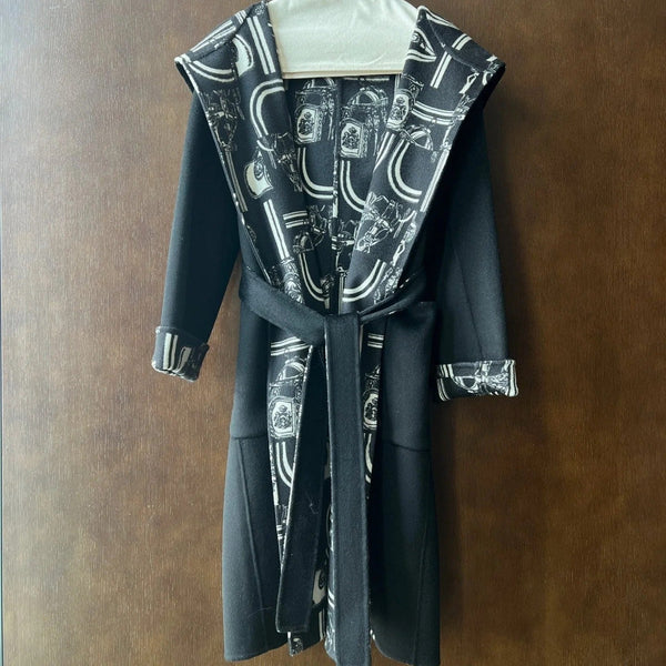 HERMES 25S REVERSIBLE LONG HOODED COAT 049