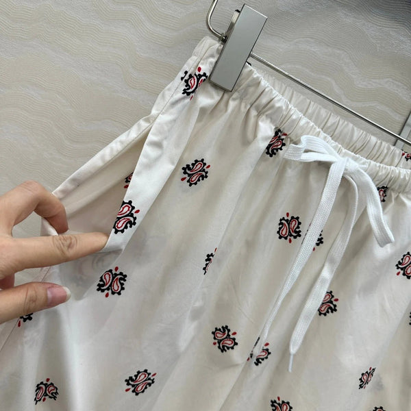 MIUMIU STRAIGHT-LEG CROPPED PANTS WITH ELASTIC WAISTBAND 261440