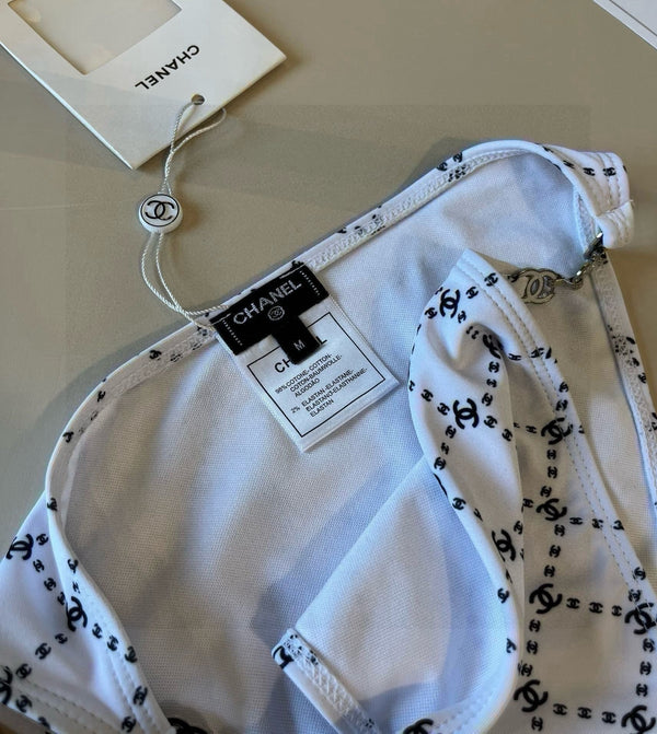 CC BIKINI SWIMSUIT SET IN BLACK AND WHITE PLAID 629231