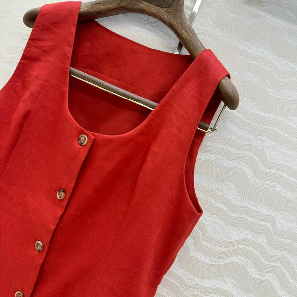 LP SLEEVELESS LINEN BLAZER 272246