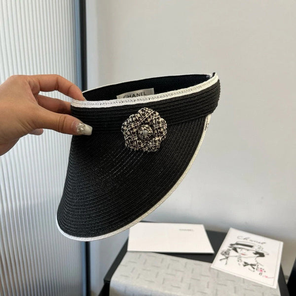 CC SUN HAT MODEM BLACK WITH FLOWER 673934