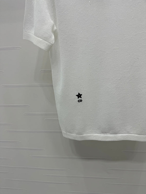 DIOR SHORT-SLEEVE LACE-KNIT HOODIE 274811