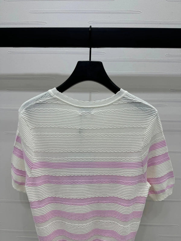 CHANEL SHORT-SLEEVE KNIT TOP 269464